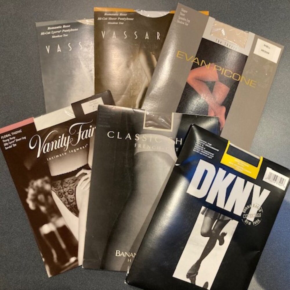 Six Pair of Vintage Women's Pantyhose - a "Mix of Mediums", NEW